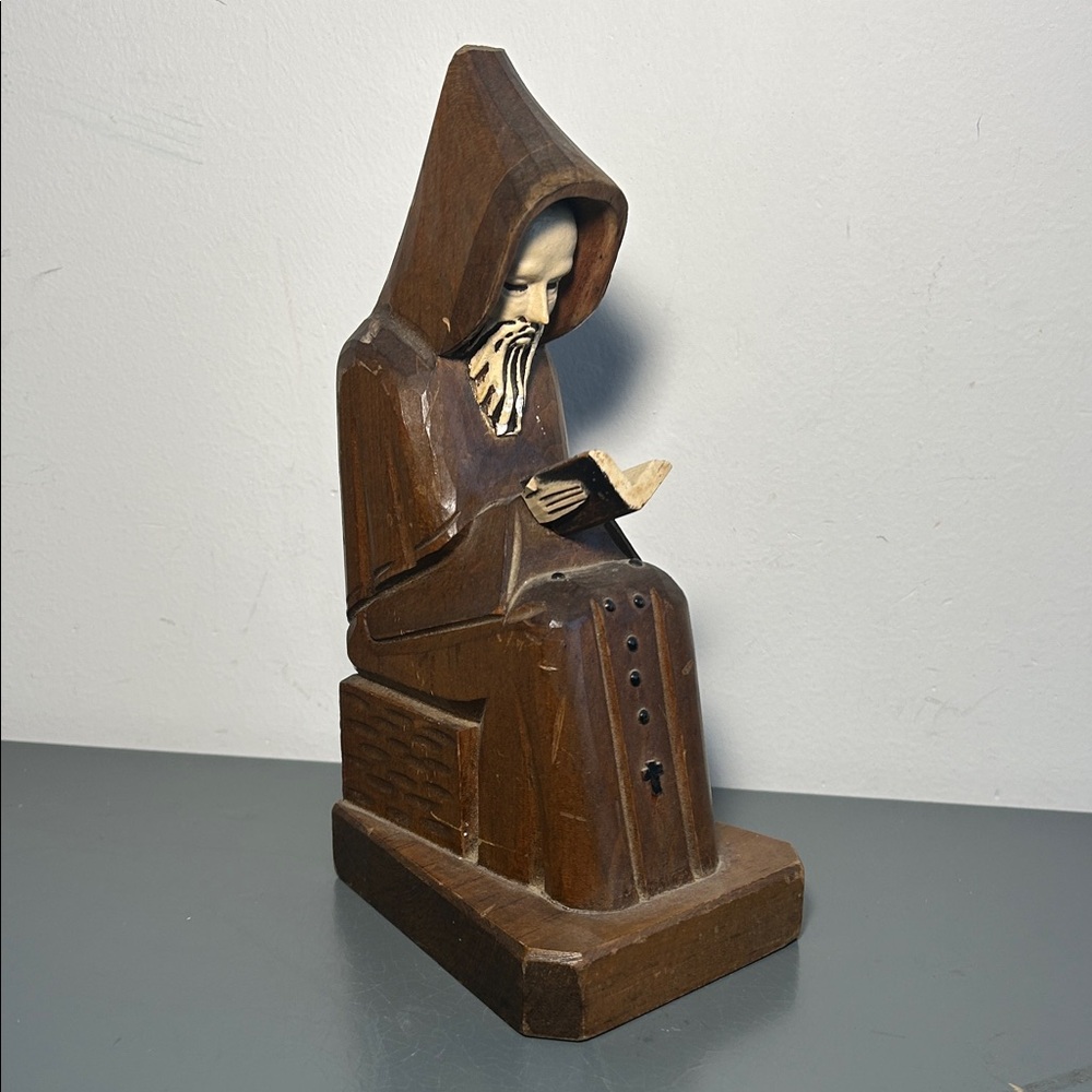 Wooden Monk Sculpture - Picture 1 of 9